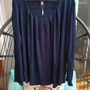 Chic Navy Long Sleeve Women's Top